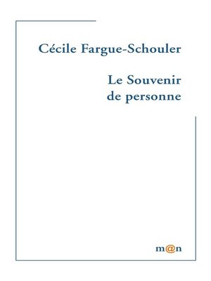 cover image of Le souvenir de personne